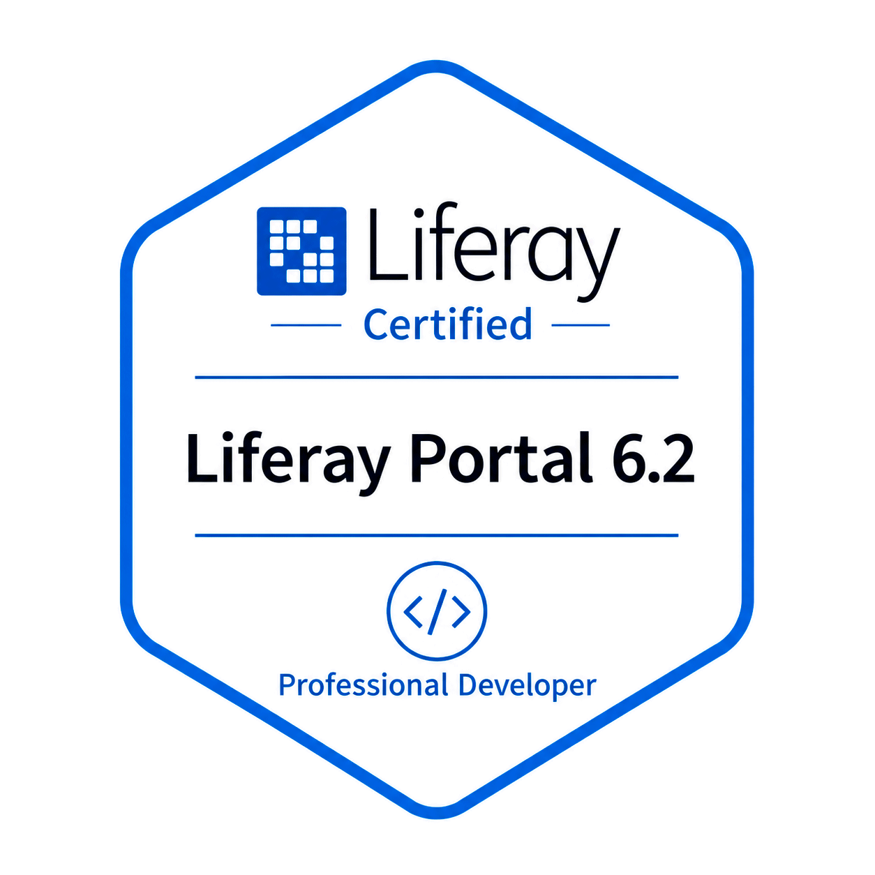 Liferay Portal 6.2 Certified Professional Developer badge